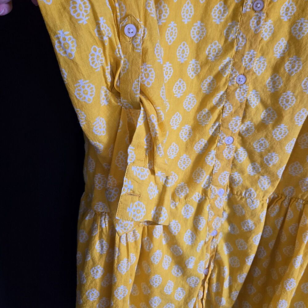 Madison Mathews Midi Boho Dress Cotton Drop Waist W/ Pockets! OS Medium, India - Picture 3 of 8